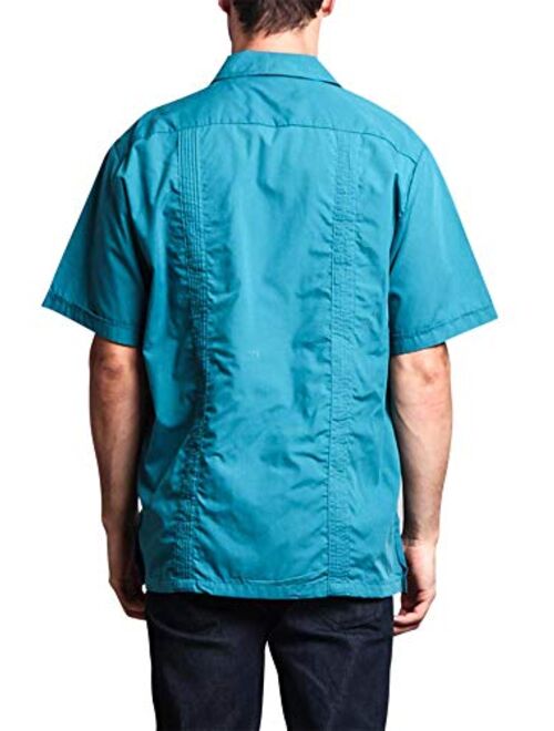 G-Style USA Men's Cuban Guayabera Long & Short 4 Pocket Cotton Blend Shirt