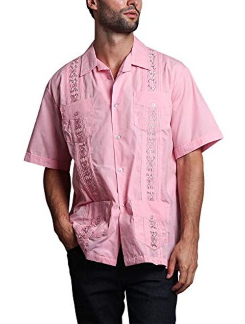 G-Style USA Men's Cuban Guayabera Long & Short 4 Pocket Cotton Blend Shirt