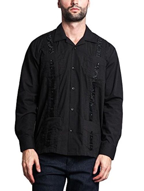 G-Style USA Men's Cuban Guayabera Long & Short 4 Pocket Cotton Blend Shirt