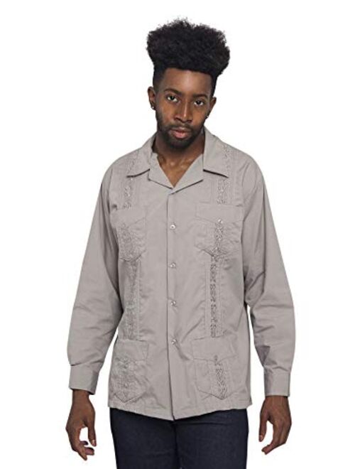 G-Style USA Men's Cuban Guayabera Long & Short 4 Pocket Cotton Blend Shirt