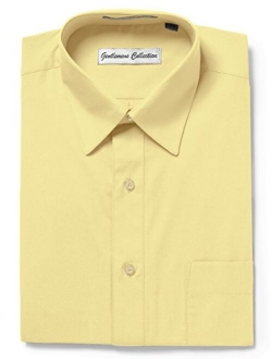 Gentlemens Collection Mens Short Sleeve Classic & Slim Fit Easy Care Dress Shirt - Colors