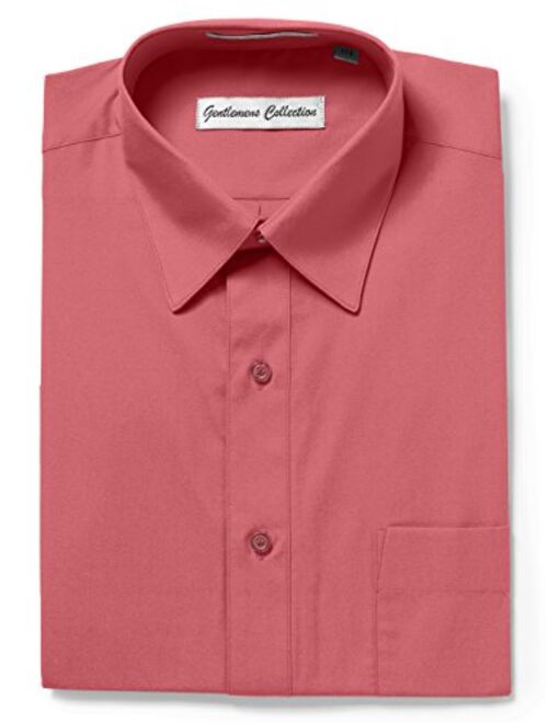 Gentlemens Collection Mens Short Sleeve Classic & Slim Fit Easy Care Dress Shirt - Colors