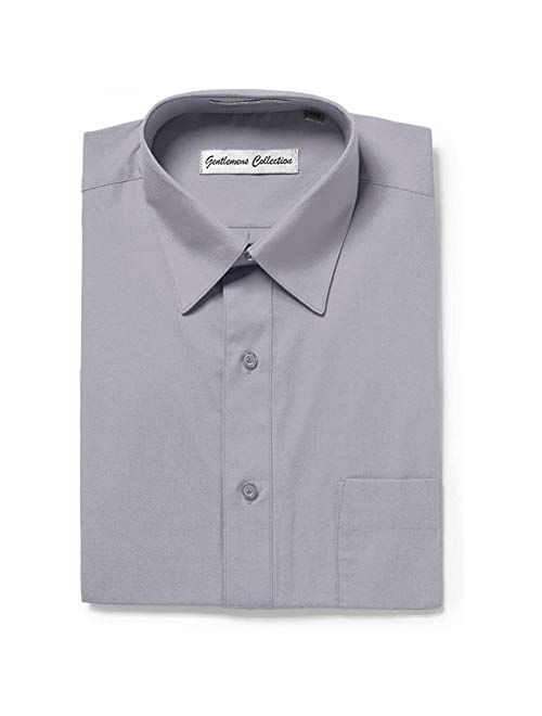 Gentlemens Collection Mens Short Sleeve Classic & Slim Fit Easy Care Dress Shirt - Colors