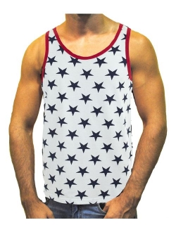 Patriotic American Flag Stars All Over Tank Top Shirt