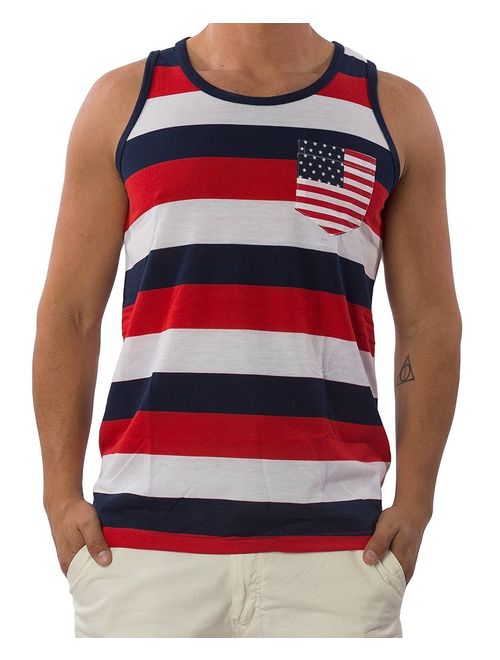 Patriotic American Flag Stars All Over Tank Top Shirt