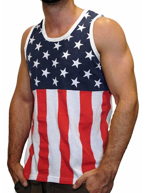 Patriotic American Flag Stars All Over Tank Top Shirt