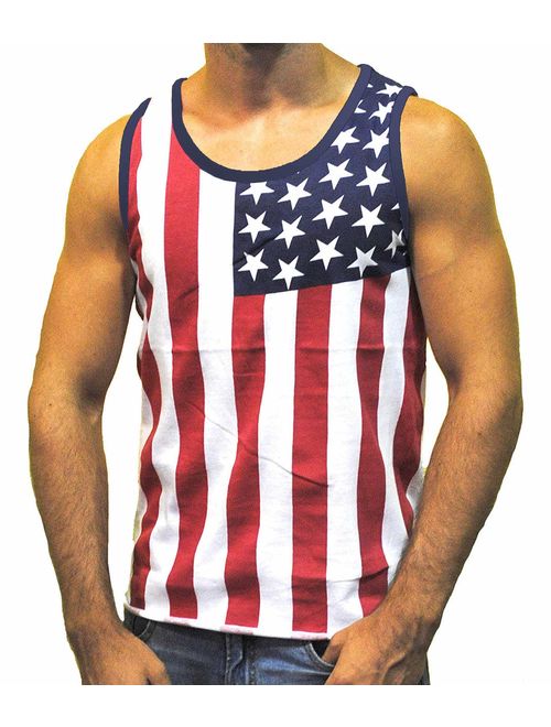 Patriotic American Flag Stars All Over Tank Top Shirt