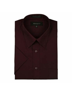 Marquis Men's Regular Fit Short Sleeve Solid Dress Shirt Colors