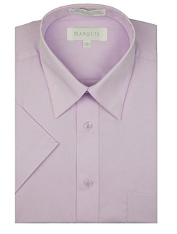 Marquis Men's Regular Fit Short Sleeve Solid Dress Shirt Colors