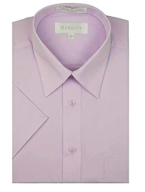 Marquis Men's Regular Fit Short Sleeve Solid Dress Shirt Colors