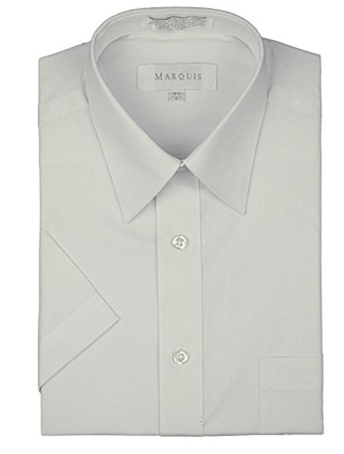 Marquis Men's Regular Fit Short Sleeve Solid Dress Shirt Colors