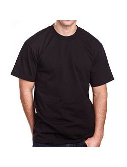 PRO 5 Super Heavy Mens Cotton Solid Short Sleeve Crew Neck T-Shirt