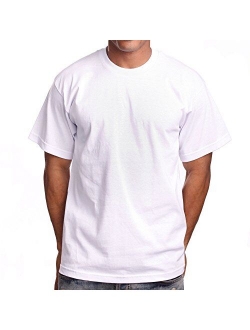 PRO 5 Super Heavy Mens Cotton Solid Short Sleeve Crew Neck T-Shirt