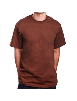 PRO 5 Super Heavy Mens Cotton Solid Short Sleeve Crew Neck T-Shirt