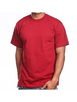 PRO 5 Super Heavy Mens Cotton Solid Short Sleeve Crew Neck T-Shirt