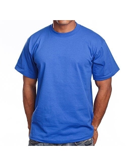 PRO 5 Super Heavy Mens Cotton Solid Short Sleeve Crew Neck T-Shirt