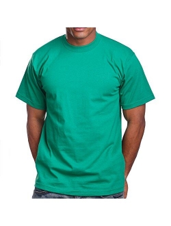 PRO 5 Super Heavy Mens Cotton Solid Short Sleeve Crew Neck T-Shirt