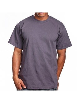 PRO 5 Super Heavy Mens Cotton Solid Short Sleeve Crew Neck T-Shirt