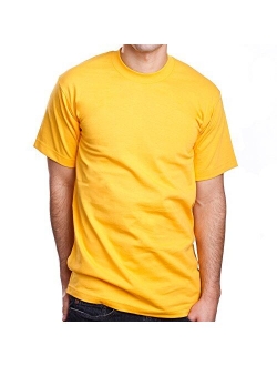 PRO 5 Super Heavy Mens Cotton Solid Short Sleeve Crew Neck T-Shirt