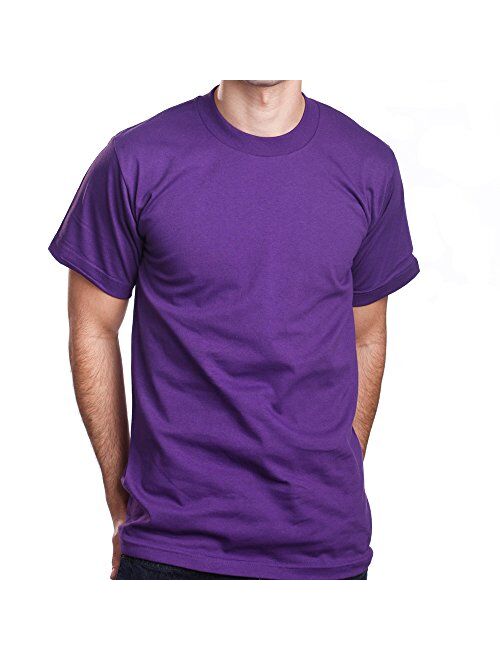 PRO 5 Super Heavy Mens Cotton Solid Short Sleeve Crew Neck T-Shirt