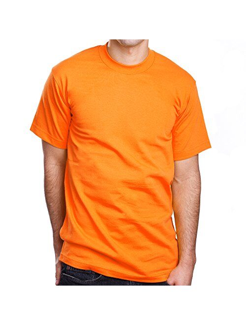 PRO 5 Super Heavy Mens Cotton Solid Short Sleeve Crew Neck T-Shirt