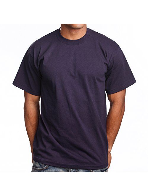 PRO 5 Super Heavy Mens Cotton Solid Short Sleeve Crew Neck T-Shirt