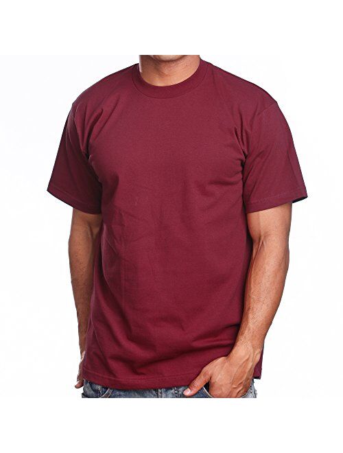 PRO 5 Super Heavy Mens Cotton Solid Short Sleeve Crew Neck T-Shirt