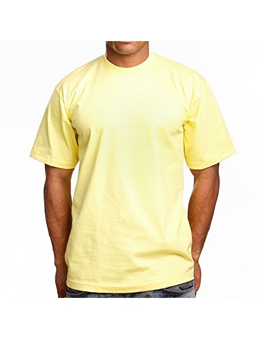 PRO 5 Super Heavy Mens Cotton Solid Short Sleeve Crew Neck T-Shirt