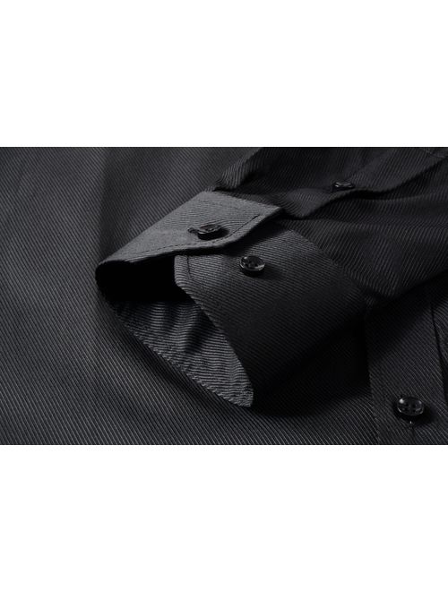 Mens Long Sleeve Slim Fit Dress Shirts