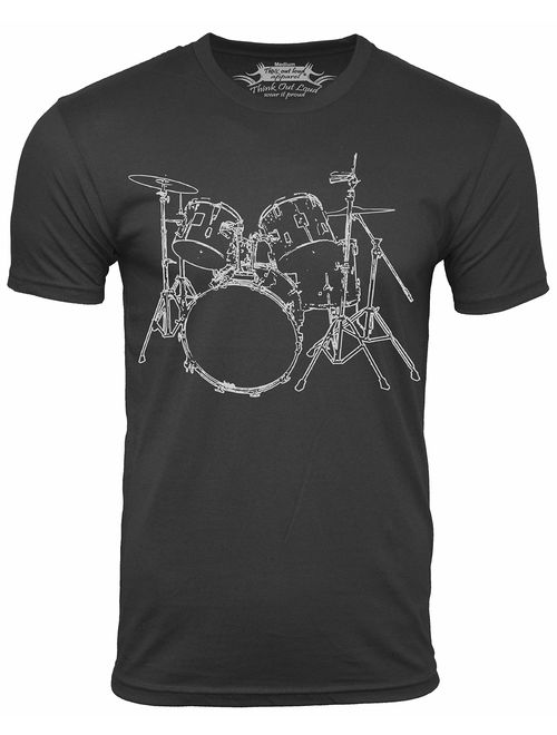 Think Out Loud Apparel Drums T-Shirt Artistic Design Drummer Tee