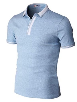 H2H Mens Casual Slim Fit Polo T-Shirts Basic Designed of Various Styles