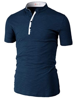 H2H Mens Casual Slim Fit Polo T-Shirts Basic Designed of Various Styles