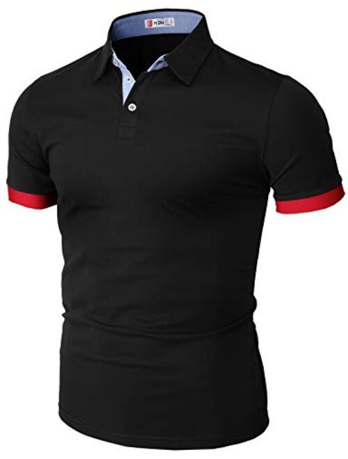 H2H Mens Casual Slim Fit Polo T-Shirts Basic Designed of Various Styles