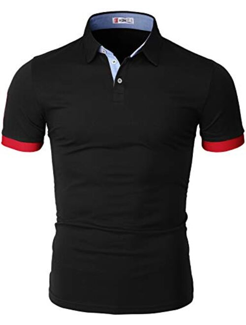 H2H Mens Casual Slim Fit Polo T-Shirts Basic Designed of Various Styles