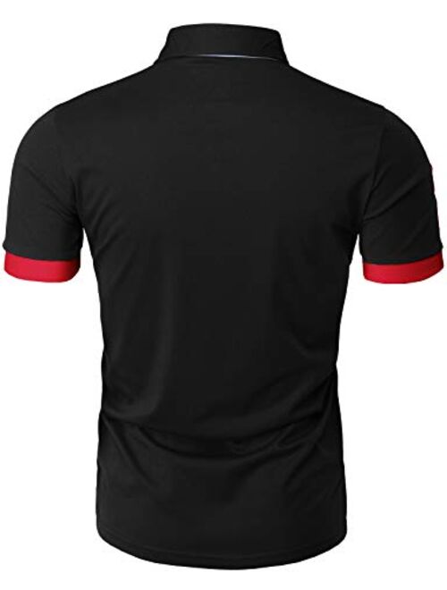 H2H Mens Casual Slim Fit Polo T-Shirts Basic Designed of Various Styles