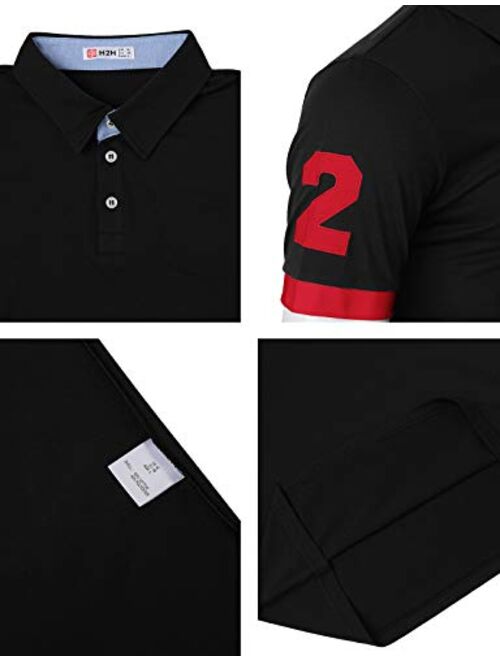 H2H Mens Casual Slim Fit Polo T-Shirts Basic Designed of Various Styles