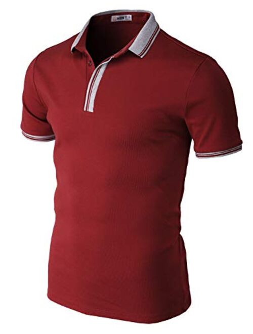 H2H Mens Casual Slim Fit Polo T-Shirts Basic Designed of Various Styles