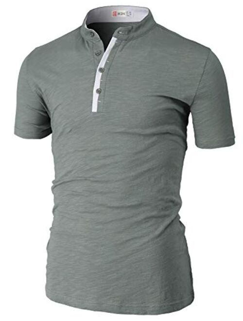 H2H Mens Casual Slim Fit Polo T-Shirts Basic Designed of Various Styles