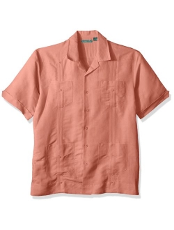 Men's Short Sleeve Traditional Cuban Camp Guayabera Shirt