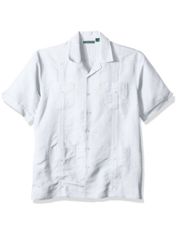 Men's Short Sleeve Traditional Cuban Camp Guayabera Shirt