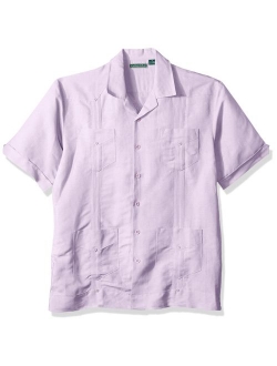 Men's Short Sleeve Traditional Cuban Camp Guayabera Shirt