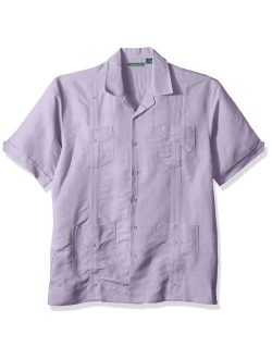 Men's Short Sleeve Traditional Cuban Camp Guayabera Shirt