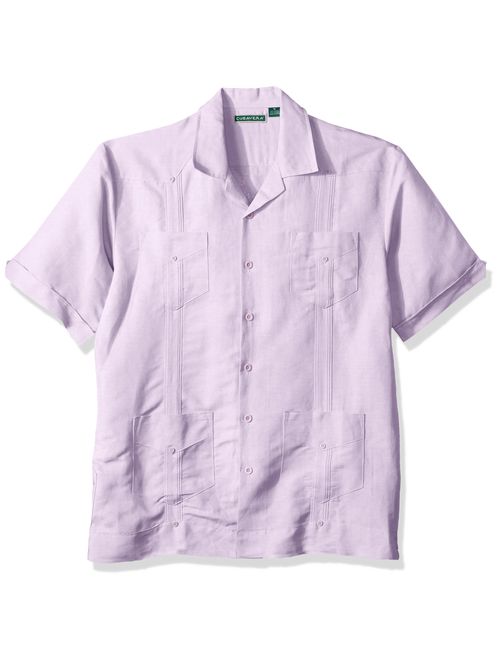 Cubavera Men's Short Sleeve Traditional Cuban Camp Guayabera Shirt