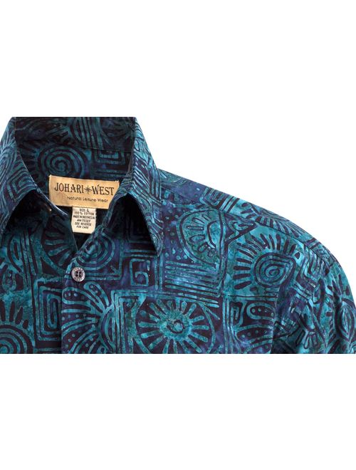 Johari West Indo Sapphire Tropical Cotton Shirt