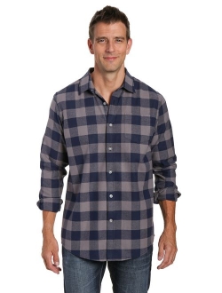 Noble Mount 100% Cotton Plaid Mens Flannel Shirts - Regular Fit