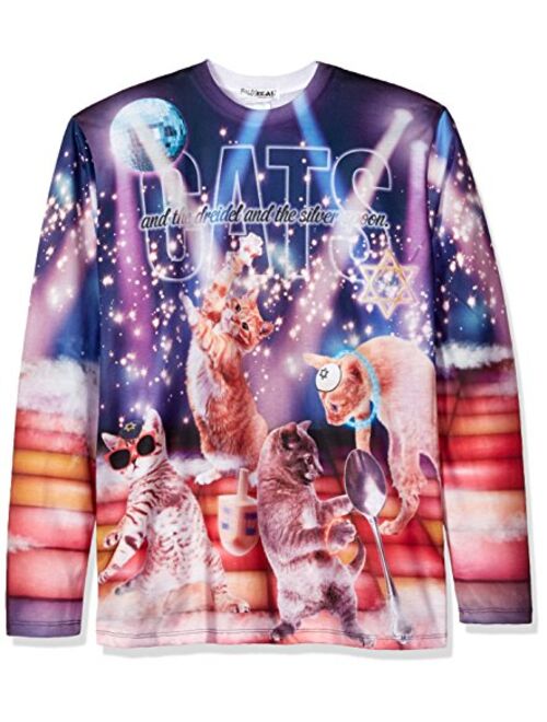 Faux Real Men's 3D Photo-Realistic Ugly Christmas Sweater Long Sleeve T-Shirt