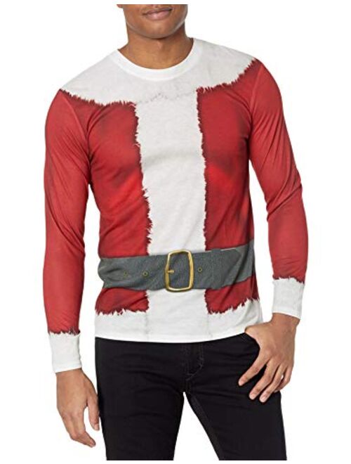 Faux Real Men's 3D Photo-Realistic Ugly Christmas Sweater Long Sleeve T-Shirt