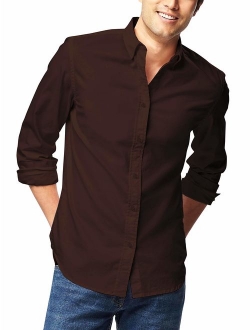 Hat and Beyond Mens Dress Shirt Button Down Long Sleeve Slim Fit