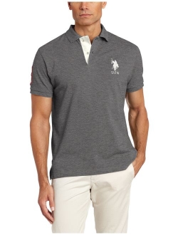 Men's Short-Sleeve Polo Shirt with Applique