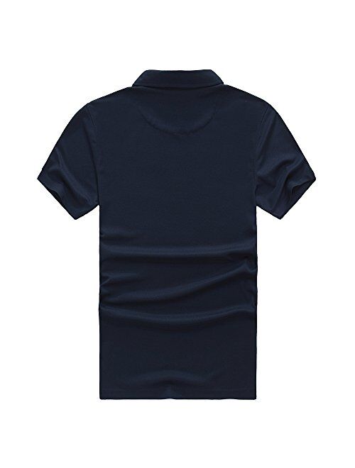 EAGEGOF Men's Shirts Short Sleeve Tech Performance Golf Polo Dri-Fit Shirt Standard Fit